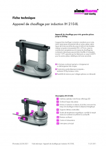 Données techniques IH 210 XL